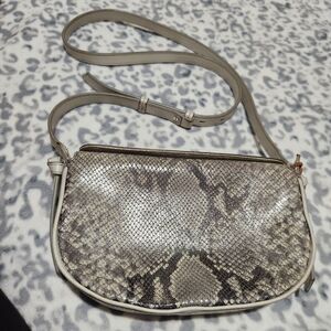 Banana Republic Crossbody Leather Bag 10x6x2 Snake Print